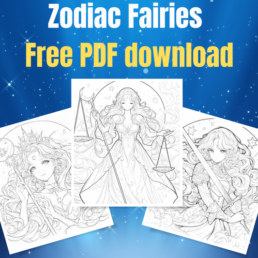 Zodiac Fairies Free Pages Download| Gorgeous Cute Fantasy Constellation Guardian Fairies