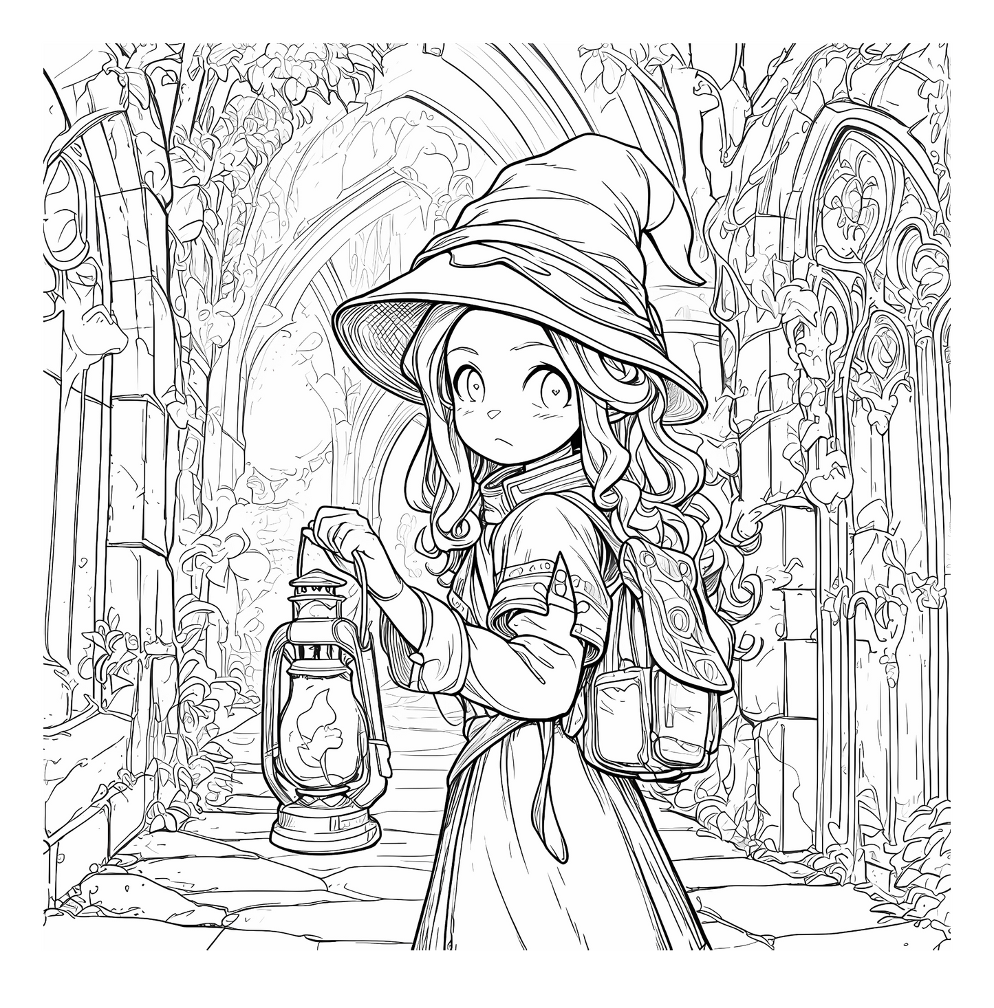 25 Cute Witches Coloring Pages | Printable Magical PDF Pages | For Adults, Teens, Relax and Stress Relief| PK2