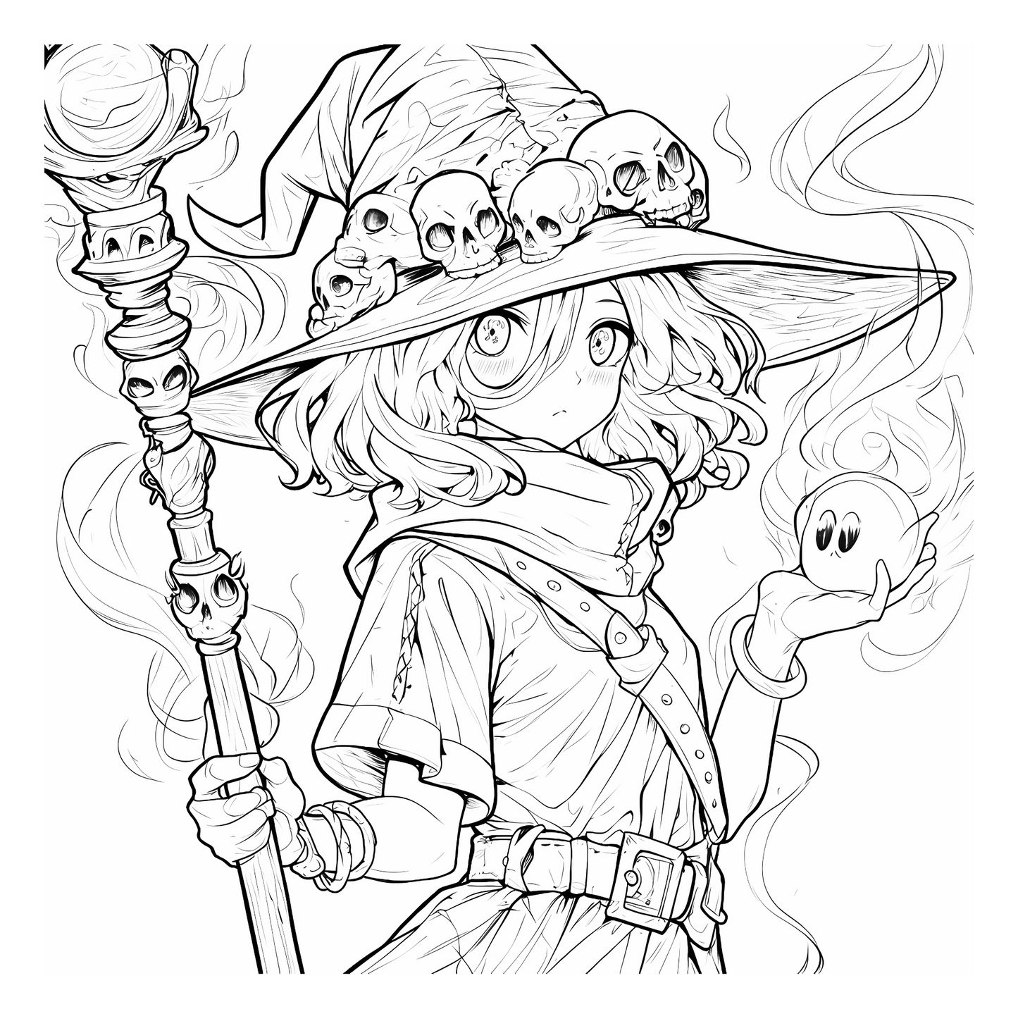 25 Cute Witches Coloring Pages | Printable Magical PDF Pages | For Adults, Teens, Relax and Stress Relief| PK2