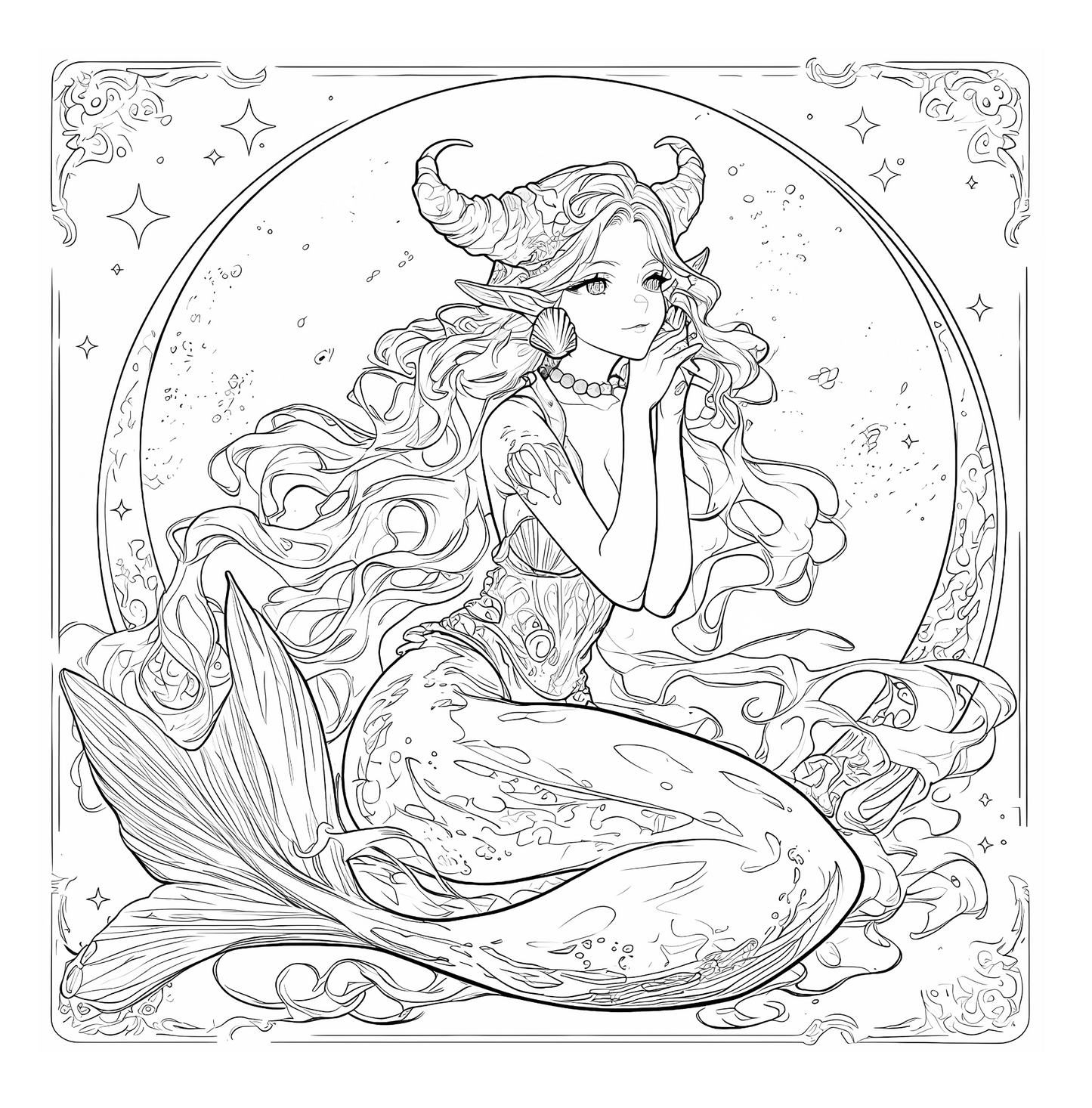 25 Enchanted Zodiac Fairies Coloring Pages | Printable Magical PDF Pages | For Adults, Teens, Relax and Stress Relief| PK2